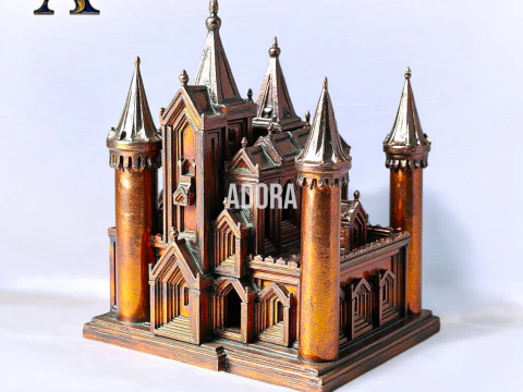 Intricate gothic castle for tabletop and decor 3D Print Model