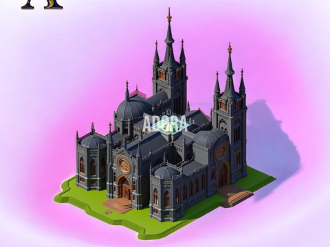 Gothic cathedral for dioramas and tabletop gaming 3D-Druckmodell