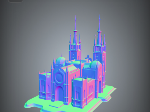 Gothic cathedral for dioramas and tabletop gaming 3D Принт Модель