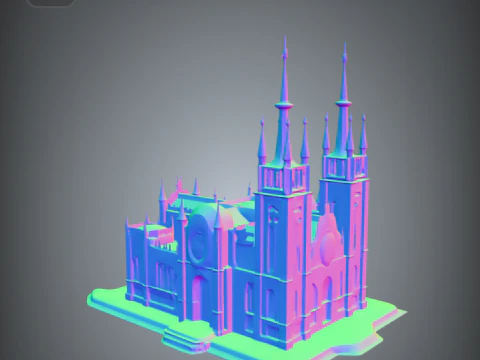 Gothic cathedral for dioramas and tabletop gaming 3D Print Model