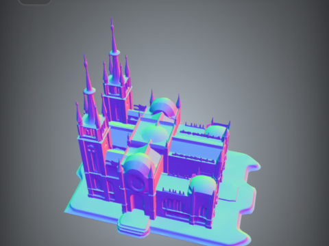 Gothic cathedral for dioramas and tabletop gaming 3D Принт Модель