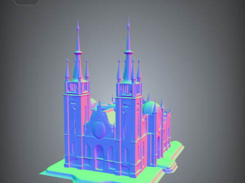 Gothic cathedral for dioramas and tabletop gaming 3D Принт Модель