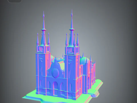 Gothic cathedral for dioramas and tabletop gaming 3D Print Model