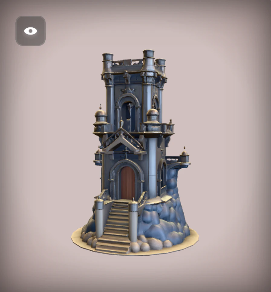 Ornate fantasy tower 3D Print Model .c4d .max .obj .3ds .fbx .stl .blend 