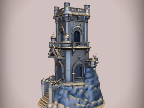 Ornate fantasy tower 3D Print Model