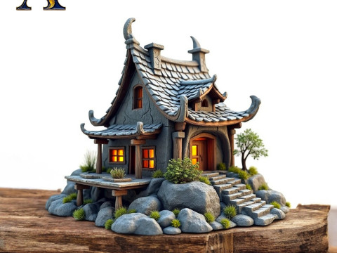 Cozy Fantasy Cottage 3D Printable Model 3D-Druckmodell