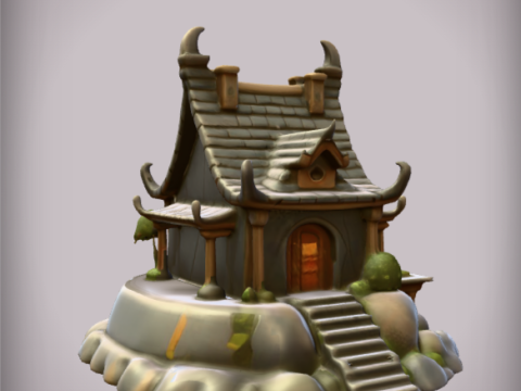 Cozy Fantasy Cottage 3D Printable Model 3D Print Model