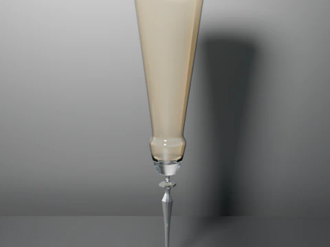 Glass of champagne 3D Model