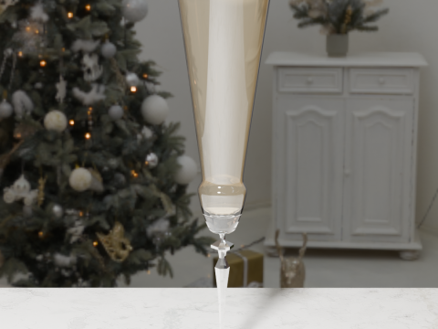 Glass of champagne 3Dモデル