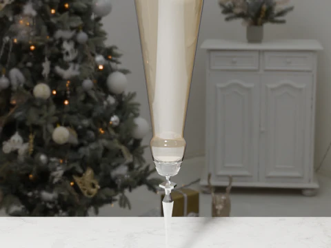 Glass of champagne 3D Model