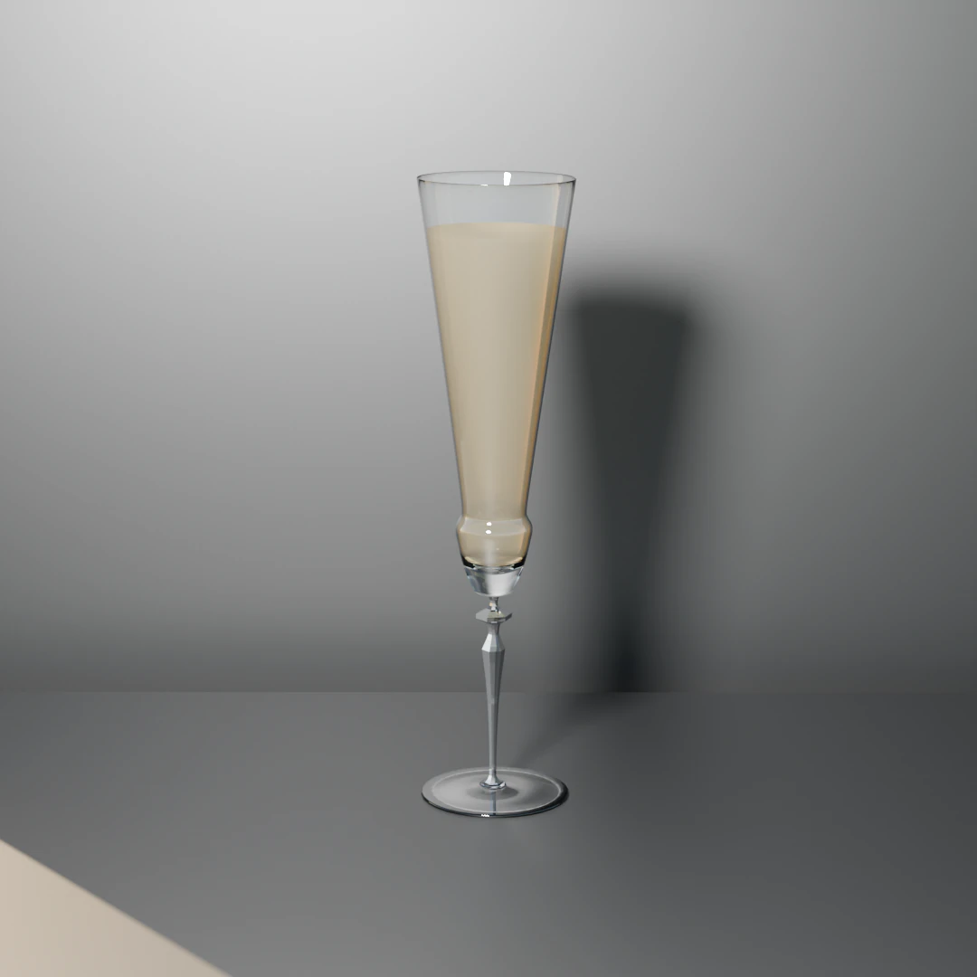 Glass of champagne 3D Model .c4d .max .obj .3ds .fbx .stl .blend 