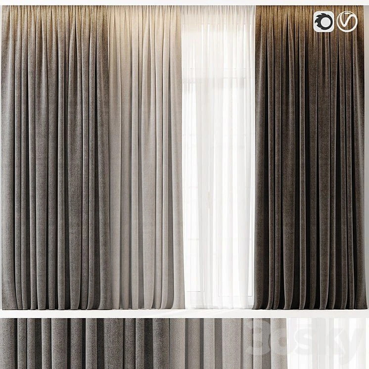Modern Curtains Free 3D Model .c4d .max .obj .3ds .fbx .stl .blend 