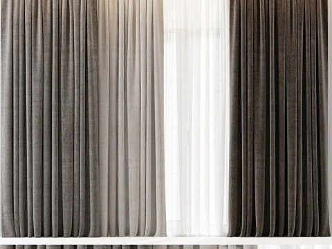 Cortinas modernas gr&aacute;tis Modelo 3D