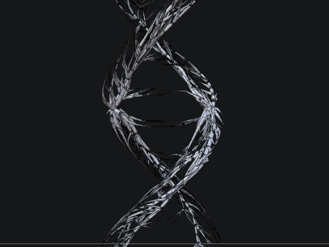 Human DNA made out of lines Unrolling growing animation 3D Модель