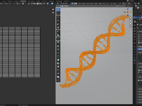 Human DNA made out of lines Unrolling growing animation 3D Модель