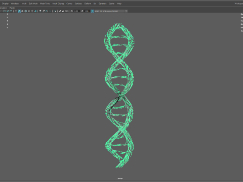 Human DNA made out of lines Unrolling growing animation 3D Модель