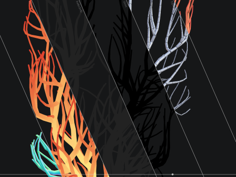 Human feet made out of lines Unrolling growing animation 3D Model