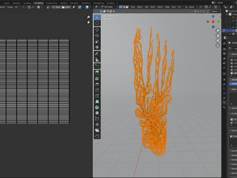 Human feet made out of lines Unrolling growing animation 3D Model