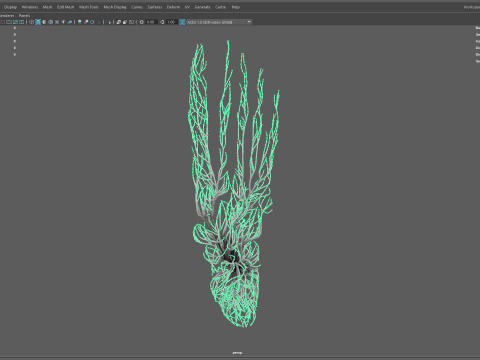 Human feet made out of lines Unrolling growing animation 3D Model