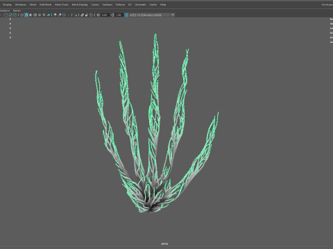 Human hand made out of lines Unrolling growing animation 3D Model