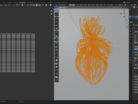 Human heart made out of lines Unrolling growing animation 3Dモデル