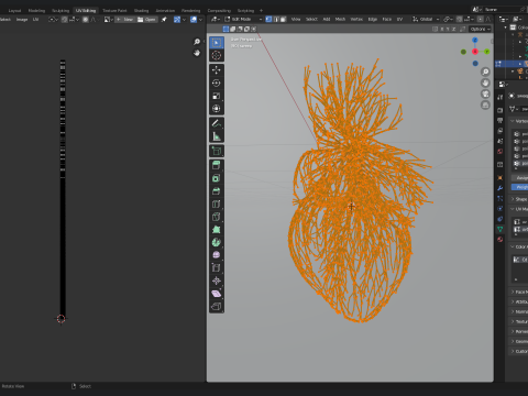 Human heart made out of lines Unrolling growing animation 3Dモデル