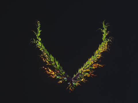 Growing Tree in a shape of Heart Unrolling growing animation Love symbol 3Dモデル