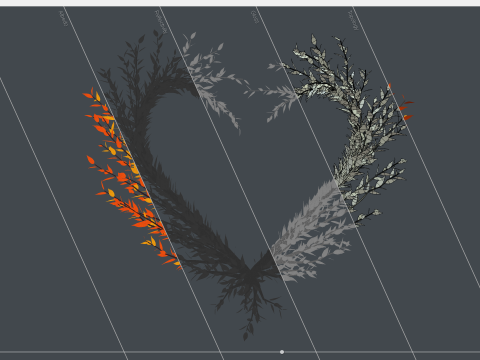Growing Tree in a shape of Heart Unrolling growing animation Love symbol 3Dモデル