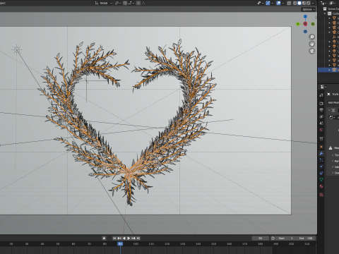 Growing Tree in a shape of Heart Unrolling growing animation Love symbol 3Dモデル