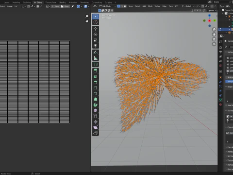 Human liver made out of lines Unrolling growing animation 3D Model