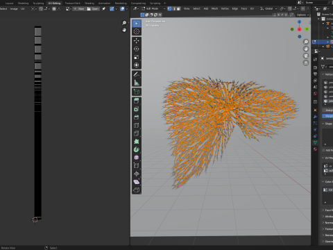 Human liver made out of lines Unrolling growing animation 3D Model