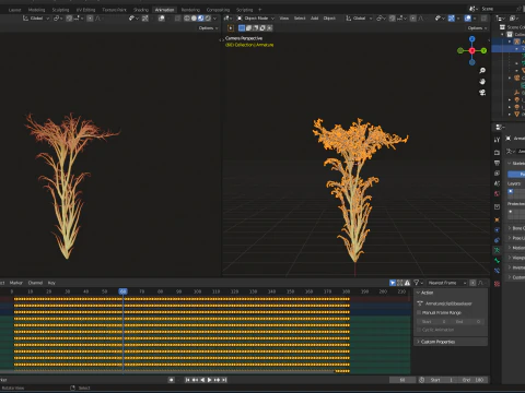 Human Uterus Reproductive Female System made out of lines Unrolling growing animation 3D Model