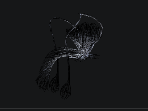 Human Tescticles Reproductive Male System made out of lines Unrolling growing animation 3D Модель