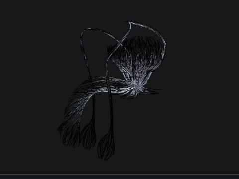 Human Tescticles Reproductive Male System made out of lines Unrolling growing animation 3D Model