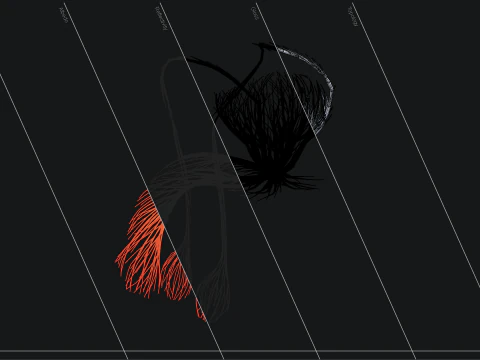 Human Tescticles Reproductive Male System made out of lines Unrolling growing animation 3D Model