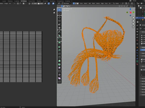Human Tescticles Reproductive Male System made out of lines Unrolling growing animation 3D Model