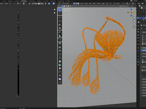 Human Tescticles Reproductive Male System made out of lines Unrolling growing animation 3D Model