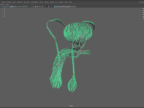 Human Tescticles Reproductive Male System made out of lines Unrolling growing animation 3D Model