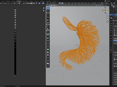 Human stomach made out of lines Unrolling growing animation 3Dモデル