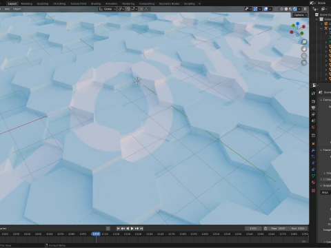 Abstract Hexagon grid seamless loop animation 1 10s 300 frames 3D Model