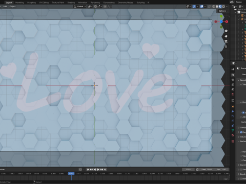 Abstract Hexagon grid seamless loop animation 1 10s 300 frames 3Dモデル