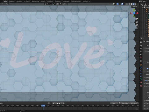 Abstract Hexagon grid seamless loop animation 1 10s 300 frames 3D Model