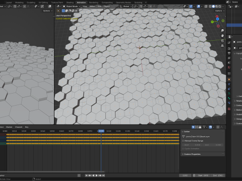 Abstract Hexagon grid seamless loop animation 1 10s 300 frames 3Dモデル