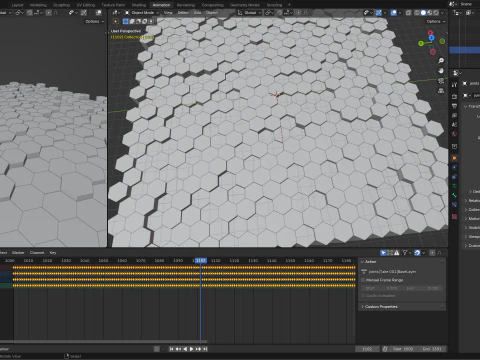 Abstract Hexagon grid seamless loop animation 1 10s 300 frames 3D Model