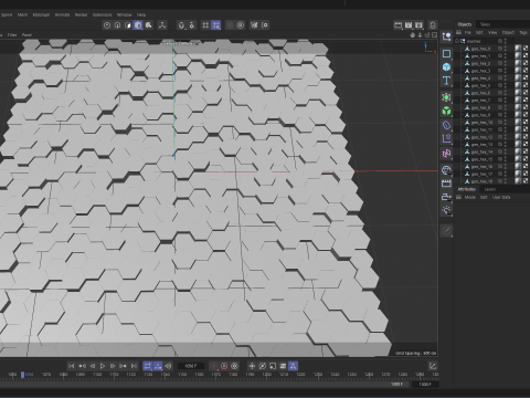 Abstract Hexagon grid seamless loop animation 1 10s 300 frames 3Dモデル