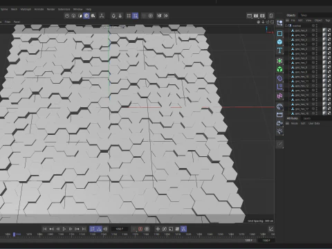 Abstract Hexagon grid seamless loop animation 1 10s 300 frames 3D Model
