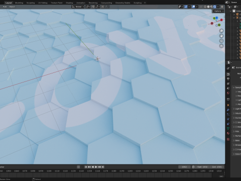 Abstract Hexagon grid seamless loop animation 2 10s 300 frames Modèle 3D