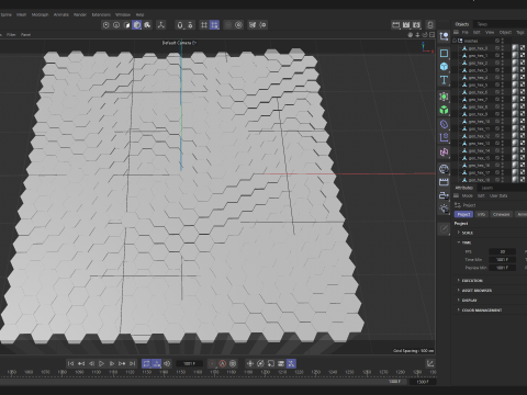 Abstract Hexagon grid seamless loop animation 2 10s 300 frames Modèle 3D