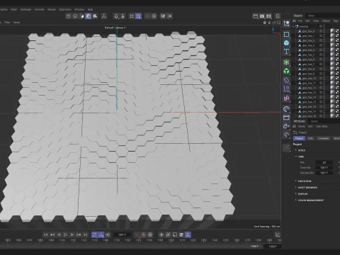 Abstract Hexagon grid seamless loop animation 2 10s 300 frames 3D Model