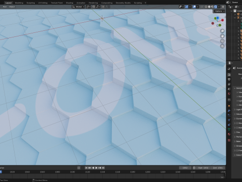 Abstract Hexagon grid seamless loop animation 3 10s 300 frames 3D Model
